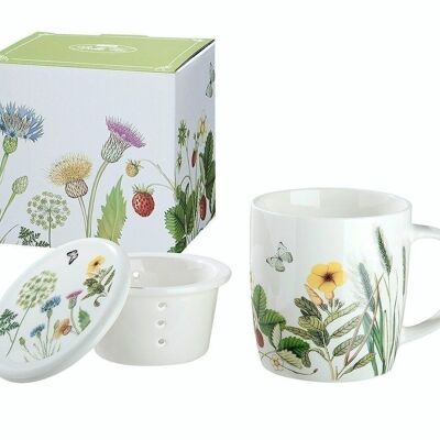 Tasse 3 pièces en porcelaine "Fleurs Sauvages" VE 62177