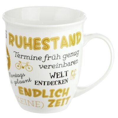 Porzell Jumbo-Tasse "Ruhestand" VE 62197