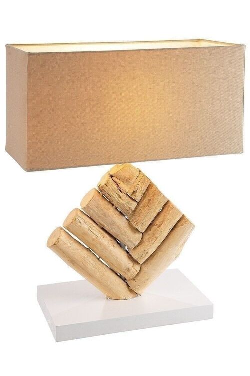 Holz Lampe"Tribe"natur/weiss 2289