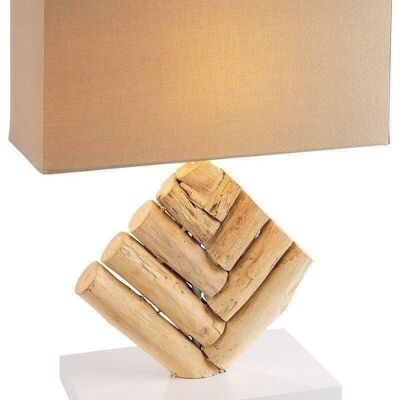 Wooden lamp "Tribe" natural/white 2289