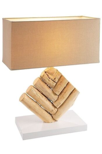 Lampe en bois "Tribe" naturel/blanc 2289 1