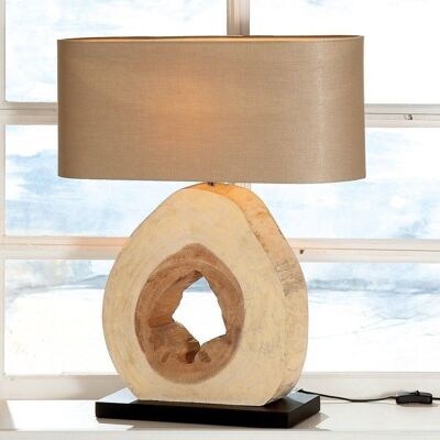 Holz Lampe"Trunk"natur/beige 2291