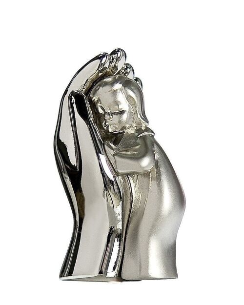 Metall Hand mit Kind kl.Skulptur VE 202335