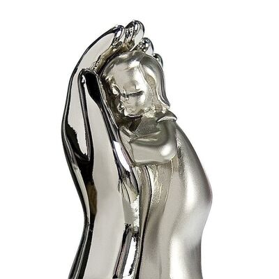 Metal hand with child small sculpture VE 202335