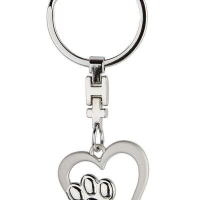 Metal key ring heart with paw VE 122386