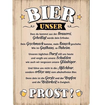 Metal Sign Wisdom BEER OUR VE 43147