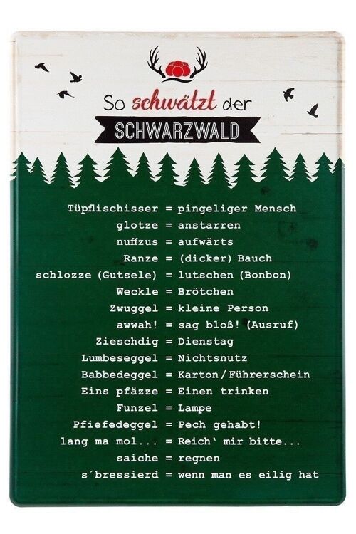 Metall Schild Weish."Schwarzwald" VE 43169