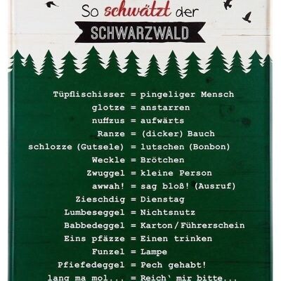 Metall Schild Weish."Schwarzwald" VE 43169