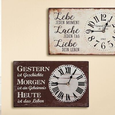 Reloj de pared de metal Weish.Gestern+Lebe VE 4 so3213