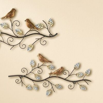 Metal relief 2 birds on branch VE 4 so3232