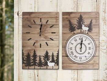 Horloge murale en métal "Cerf dans la forêt" VE 4 so3273 2