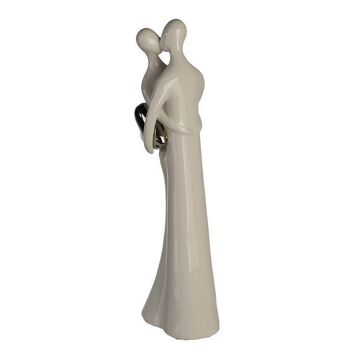 Figurine "Le Baiser" en céramique, blanc/argent VE 33490 5