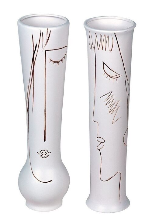 Vase"Art"Keramik,creme-weiß VE 2 so3492