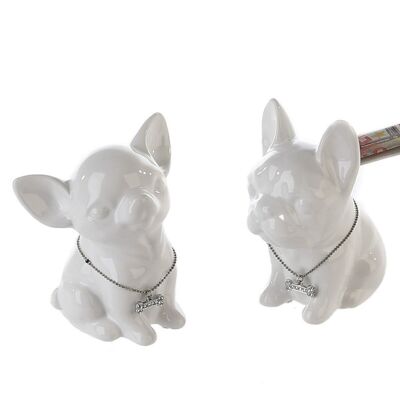 Hucha "Mini Dog" cerámica blanca PU 8 so3498