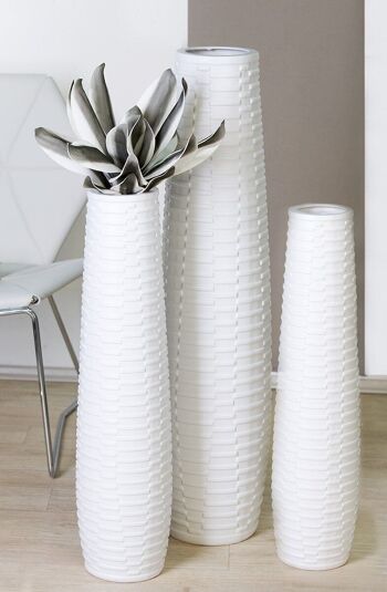 Vase "Catania"céramique.blanc,H.100/D.25cm3503 1