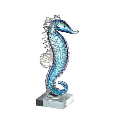 Glasskulptur"Seepferdchen" H.24cm3510
