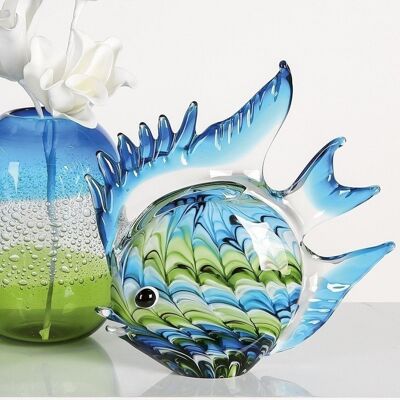 Glass sculpture "Fun Fish" H.28cm3521