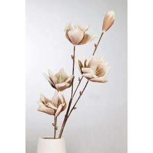 Fleur en mousse "Lagarto" taupe/blanc 5 fleurs VE 63551