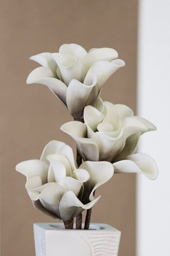 Fleur en mousse "Rumba" blanc/taupe VE 83553 1