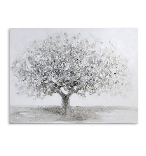 Bild"Big Tree"weiss/grau/silber 120x90cm3559