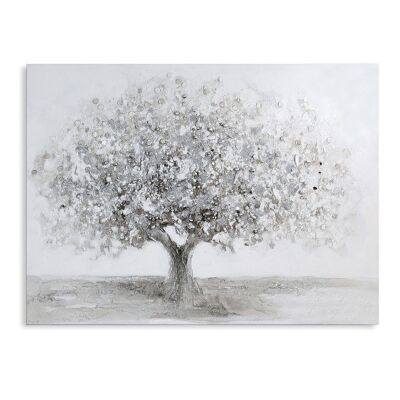 Cuadro "Big Tree" blanco/gris/plata 120x90cm3559