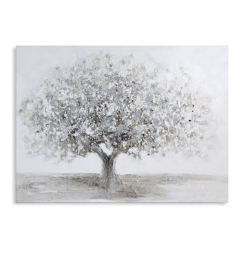 Tableau "Big Tree" blanc/gris/argent 120x90cm3559 1
