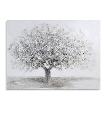 Tableau "Big Tree" blanc/gris/argent 120x90cm3559 2