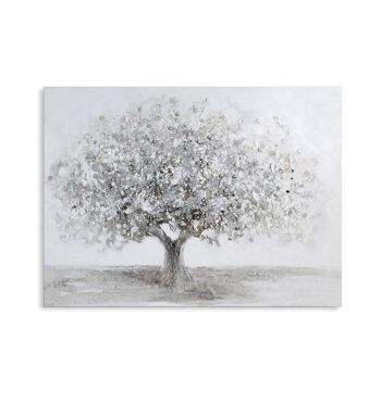 Tableau "Big Tree" blanc/gris/argent 90x70cm3561 1