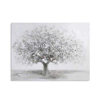 Tableau "Big Tree" blanc/gris/argent 90x70cm3561 2