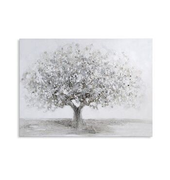 Tableau "Big Tree" blanc/gris/argent 90x70cm3561 3