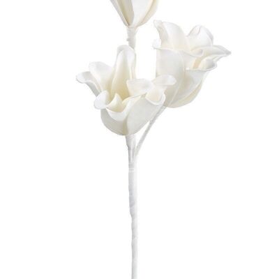 Fleur en mousse "Rumba" blanc,3 fleurs VE 83609