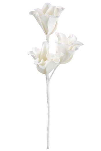 Fleur en mousse "Rumba" blanc,3 fleurs VE 83609 1
