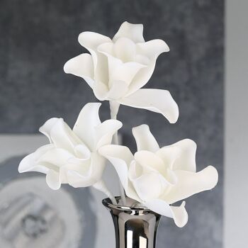 Fleur en mousse "Rumba" blanc,3 fleurs VE 83609 2