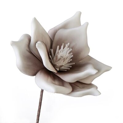 Fleur en mousse "Lagarto" taupe/blanc 1 fleur VE 163611