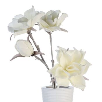 Fleur en mousse "Flori" blanc, avec 4 fleurs VE 83620 1