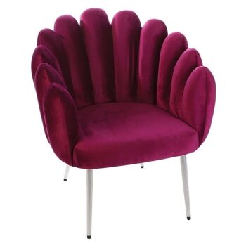Fauteuil lounge "Wavy" en velours violet. 3670 1