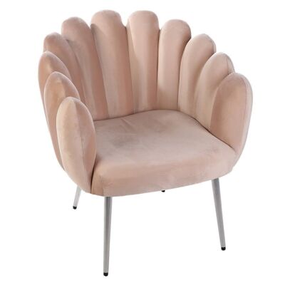 Lounge chair "Wavy" rose, velvet fabric 3671