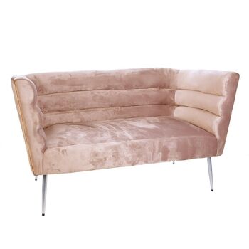 Canapé "Wavy" rose, tissu velours L.133cm3709 3