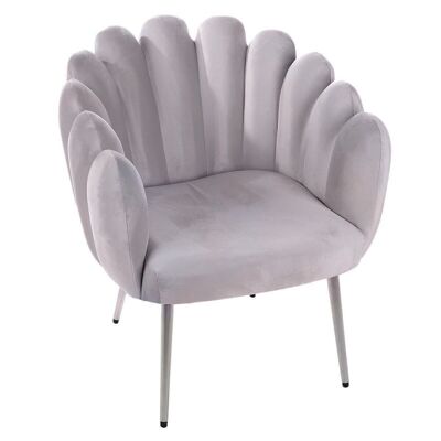 Lounge chair "Wavy" grey, velvet 3710