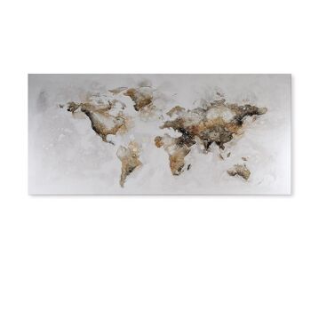 Tableau "carte du monde" marron/gris/blanc 150x70cm3728 1