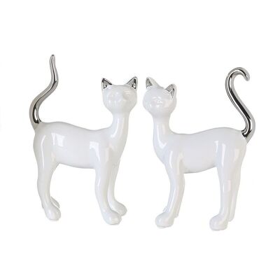 Cat "Milly" white/silver, ceramic VE 43890