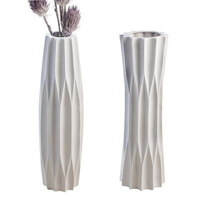 Vase "Taglio" en céramique blanc mat PU 2 so3894