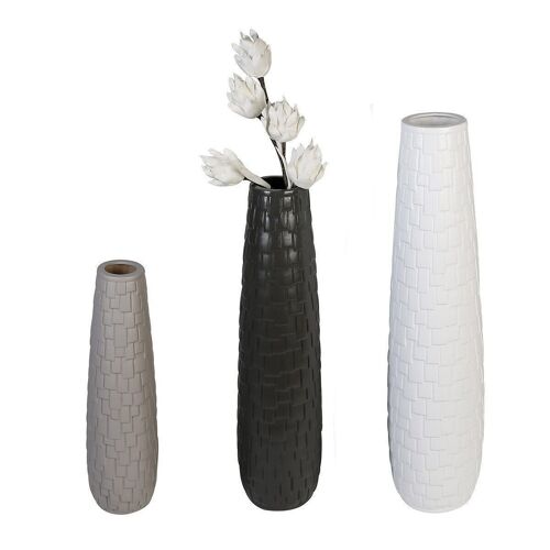 Vase"Brick"Keramik,hellgrau matt 3907