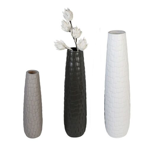Vase"Brick"Keramik,dunkelgrau matt3908