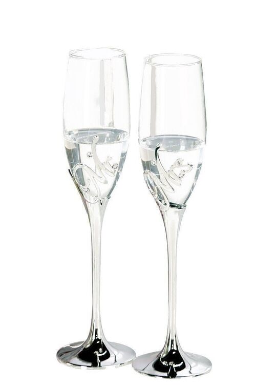 Champagnerglas"MR+MRS"sil,H.27cm 2er Set3917