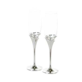 Verre à champagne "Coeurs", argent, H27cm, lot de 23919 1