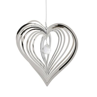 Campanello a vento "Crystal Heart" in acciaio inox VE 23931