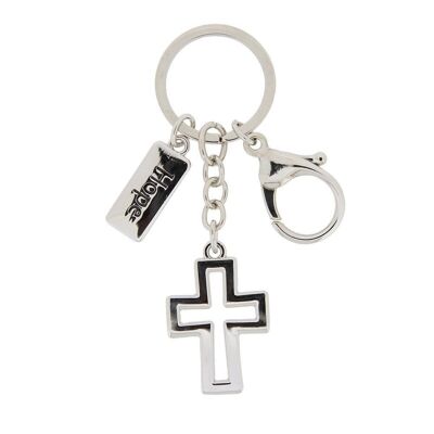 Keyring."Cross"silverc.,Met. PU 123943