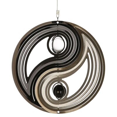 Carillon à vent "Yin-Yang" acier inoxydable noir/argent VE 33946