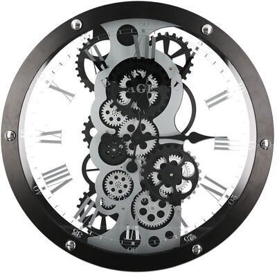 Reloj de pared "Industria" negro/plata D.52cm3953